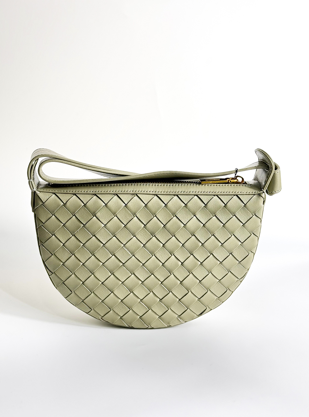 green natural leather handbag