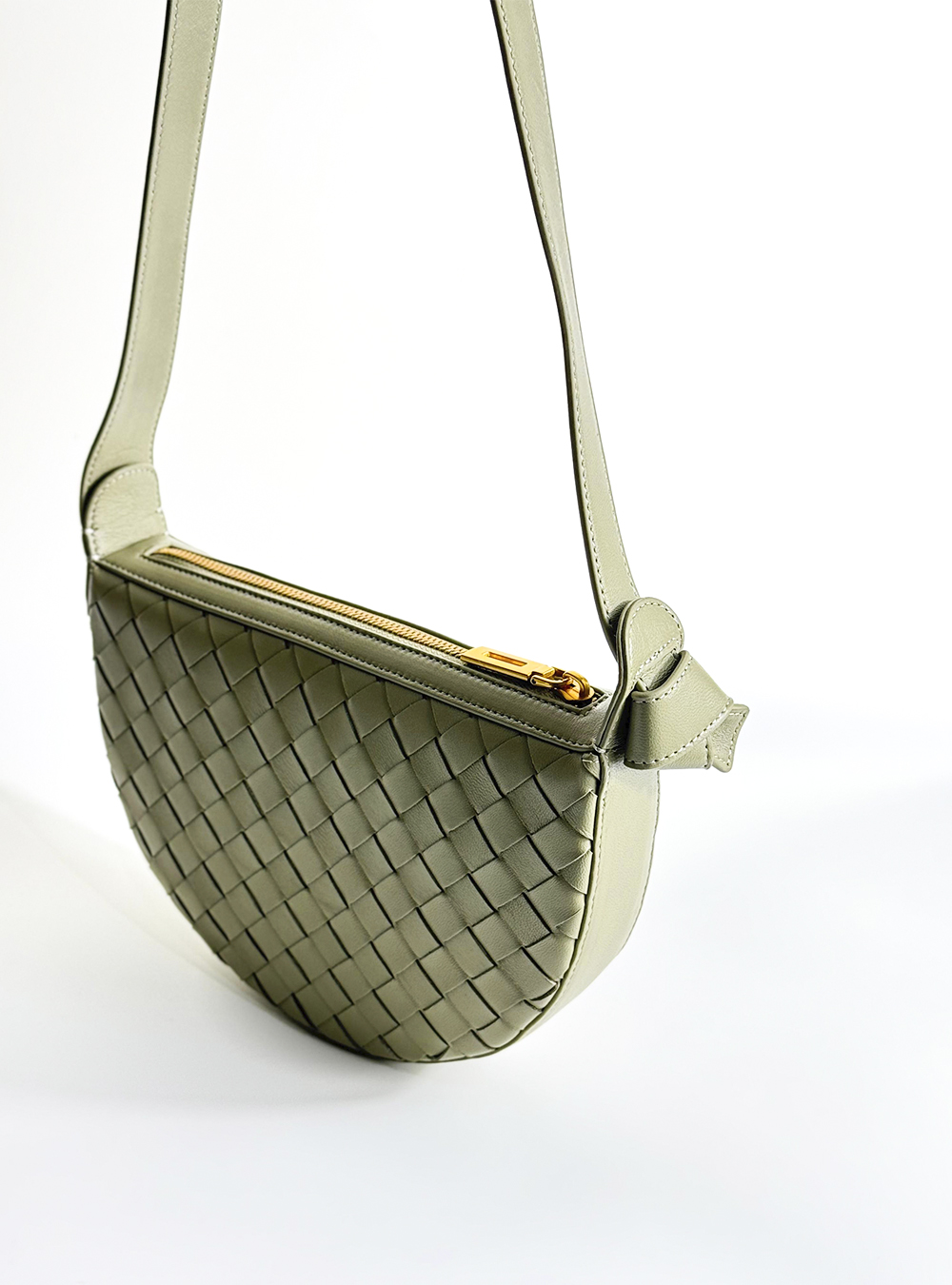 green natural leather handbag