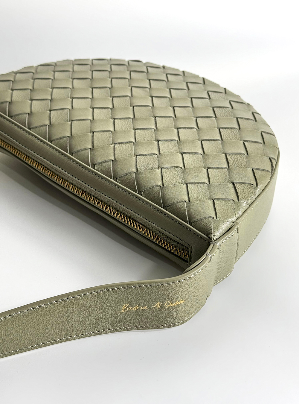 green natural leather handbag