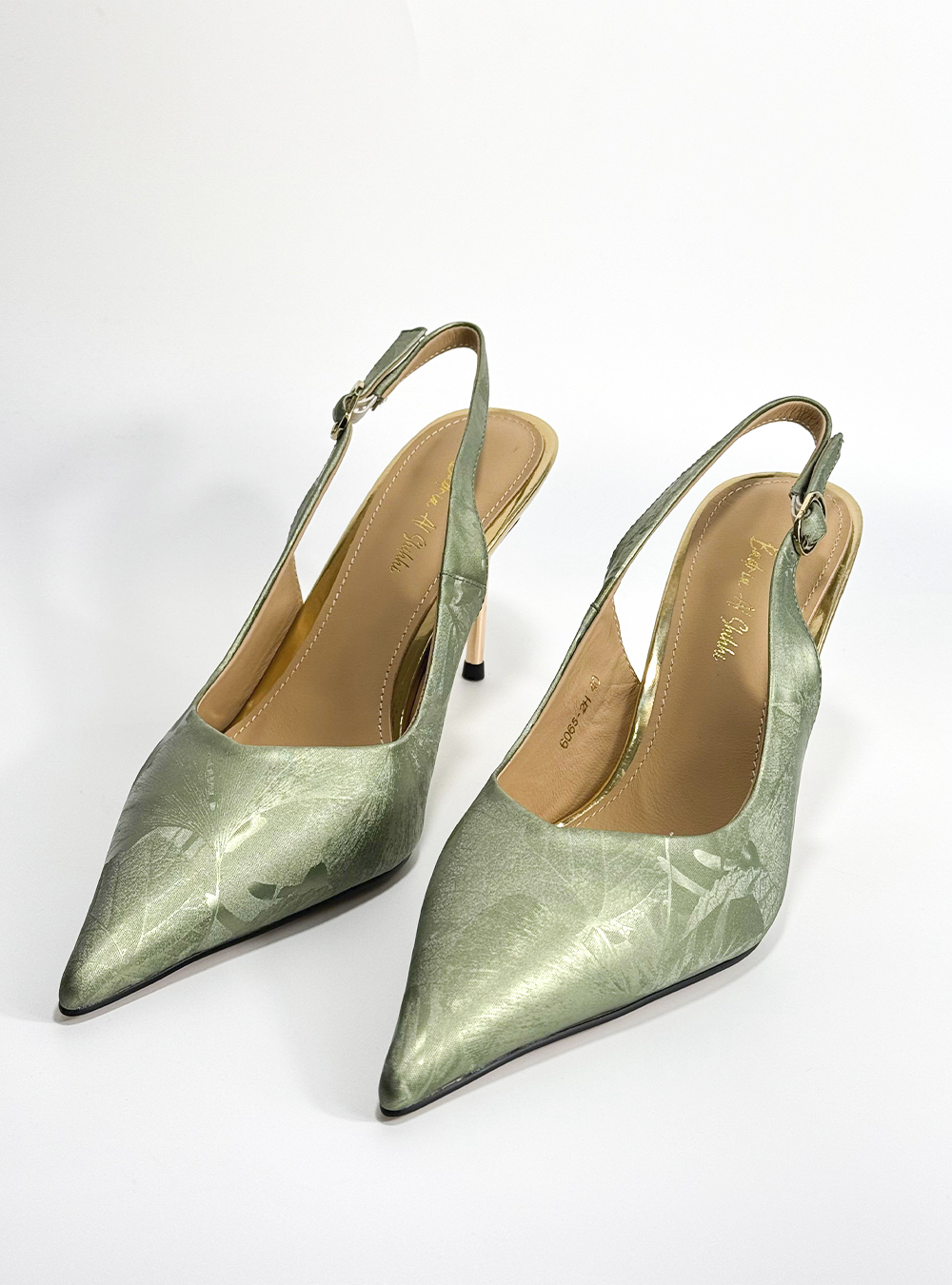 green natural leather High Heel Shoes