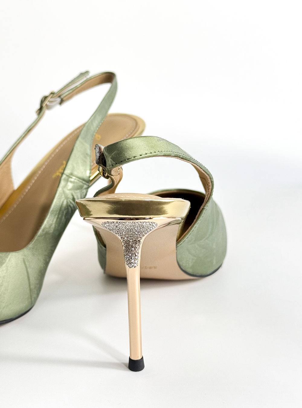green natural leather High Heel Shoes