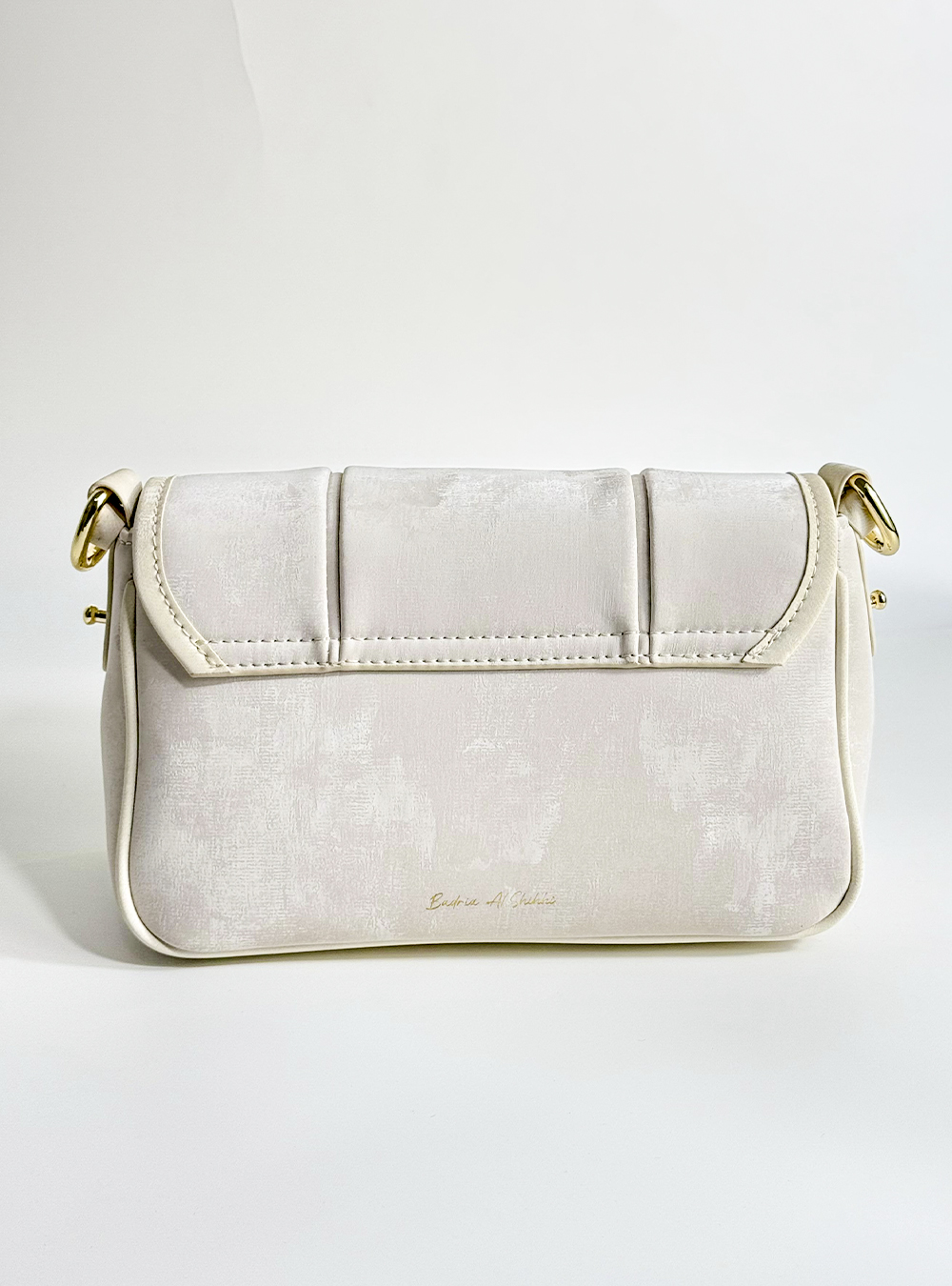 white natural leather handbag