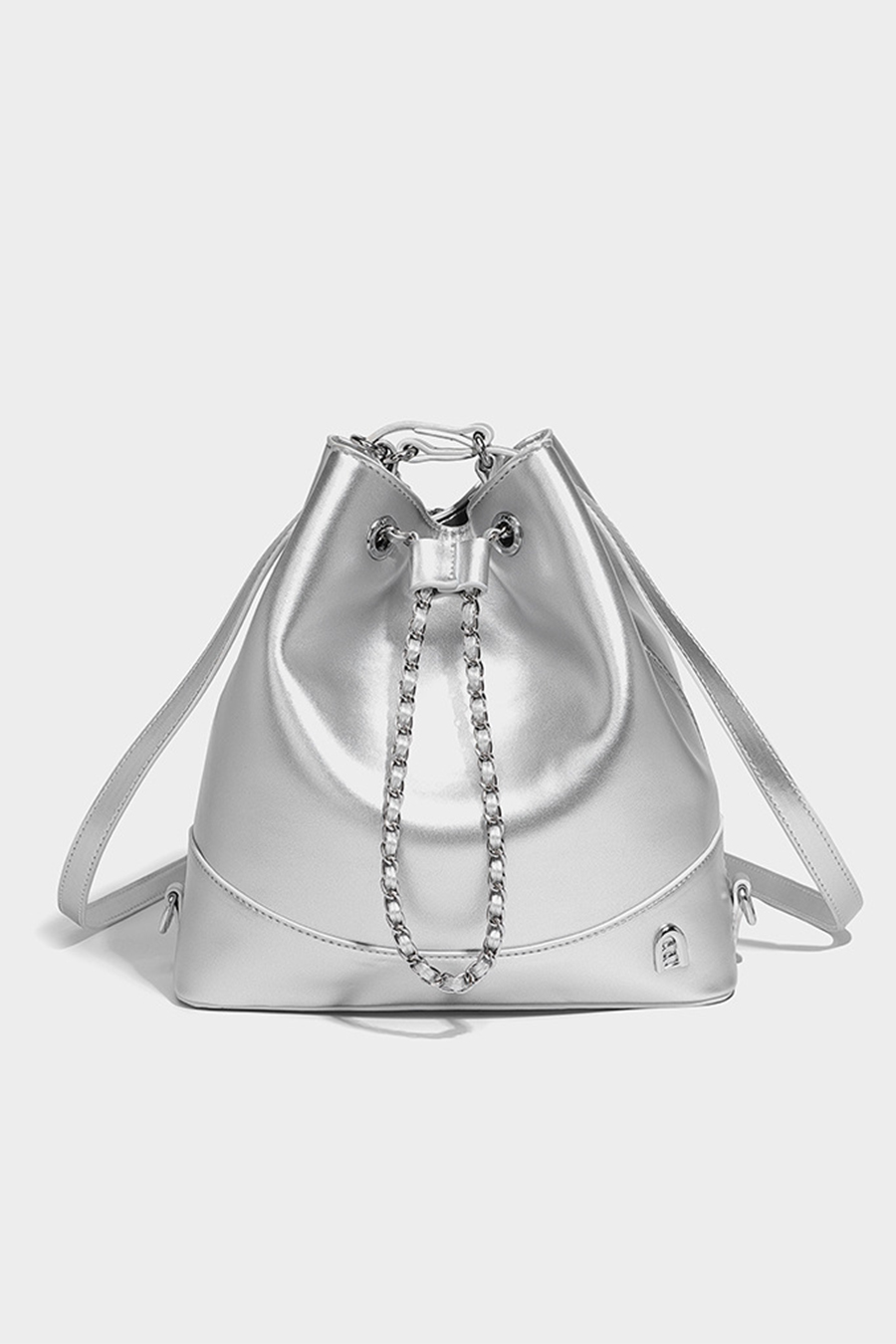 Shine silver leather bag